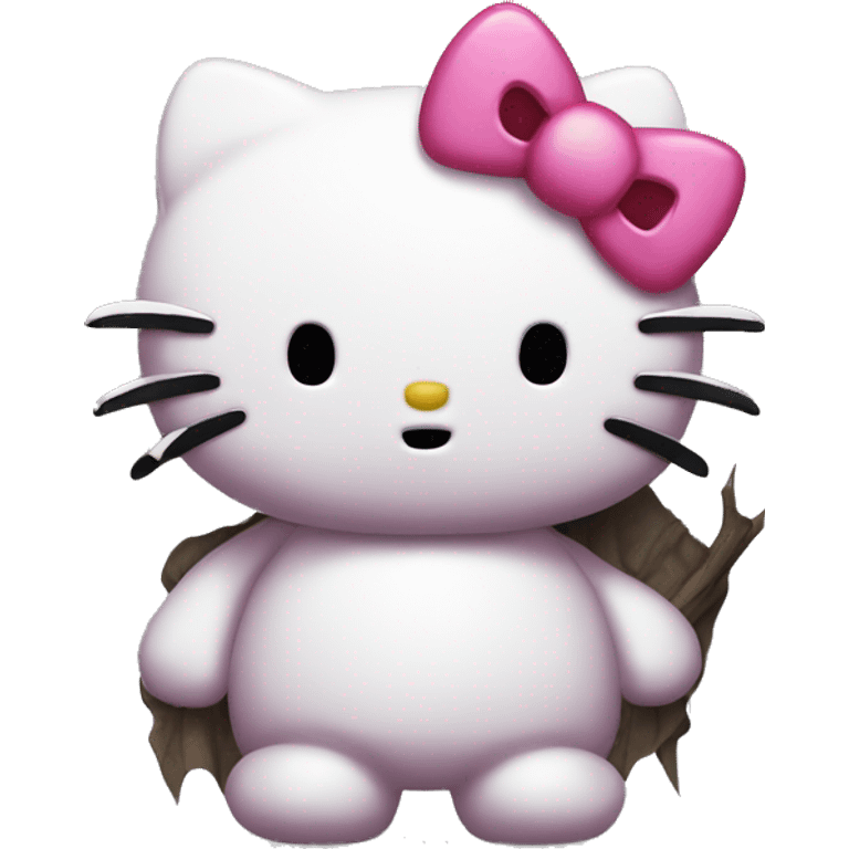 hello kitty with scary emoji