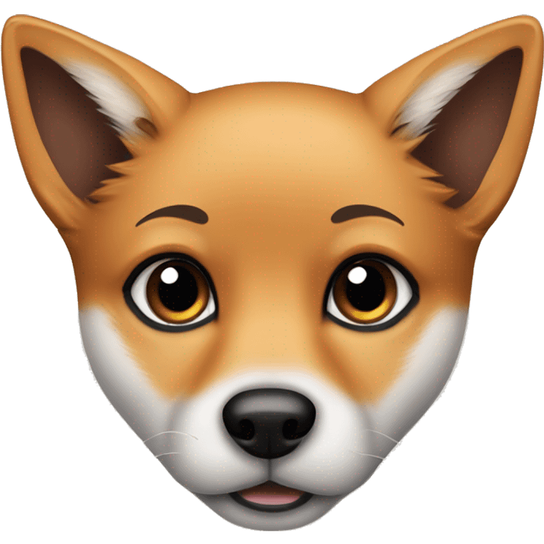 Fox dog puppy with black mout emoji