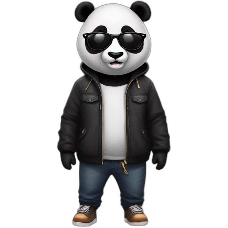 a panda bear with cool glasses full body emoji