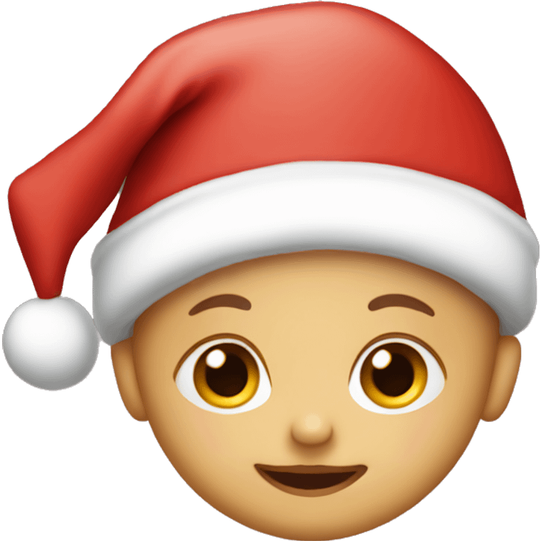 Baby wearing Santa hat emoji