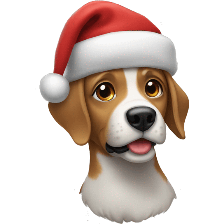 Dog in Christmas hat emoji