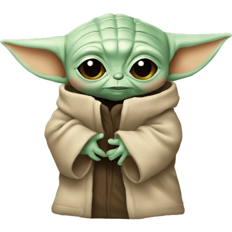 elinde para tutan baby yoda emoji