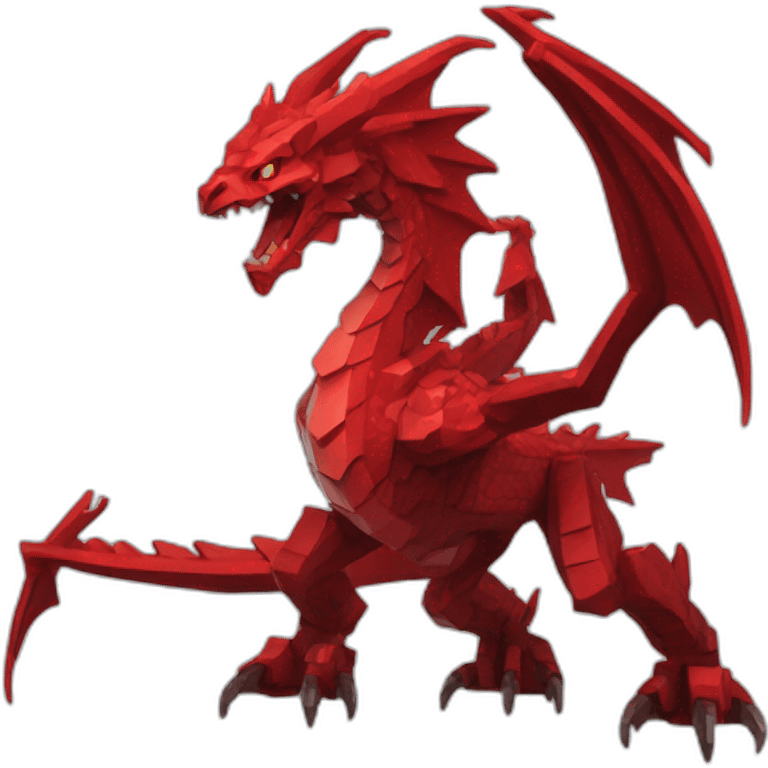 Minecraft Red dragon cyberpunk emoji