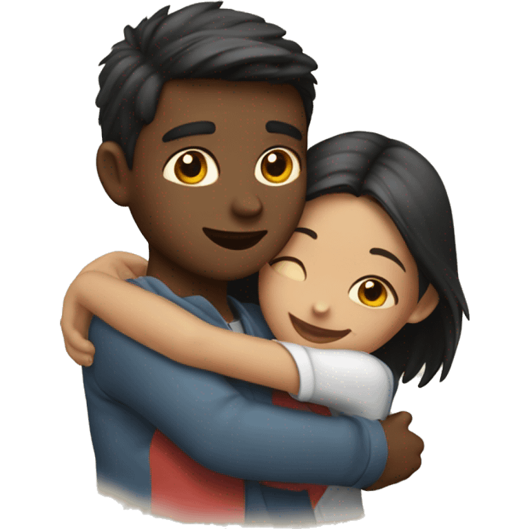 Back hug boy and girl emoji