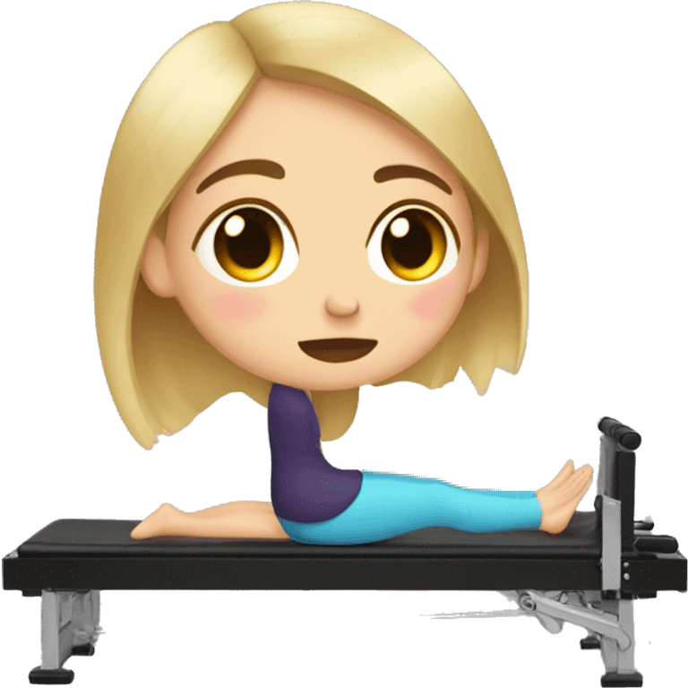 girl crying on pilates reformer emoji