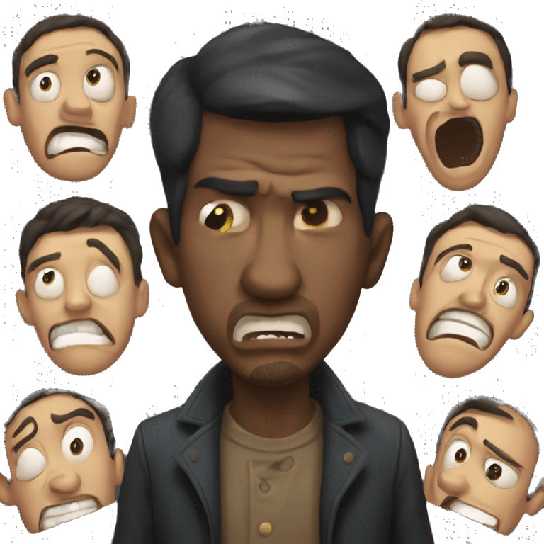 Terrified man accepting his fate of eternal darkness emoji