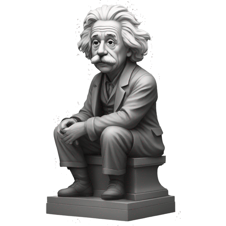 sitting philosopher-statue as albert einstein emoji