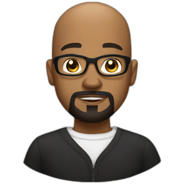 black bald man with tattoos and goatee emoji