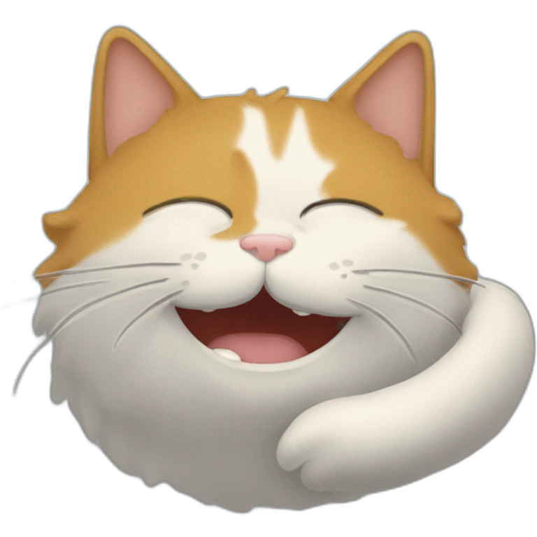 Un chat qui vomie des arcs en ciels emoji