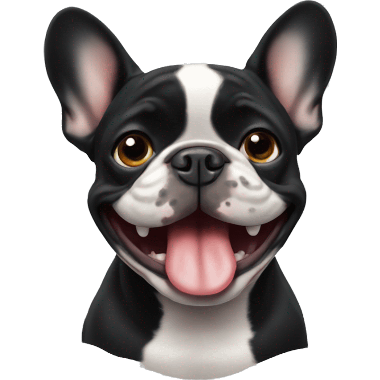 smile black french bulldog emoji