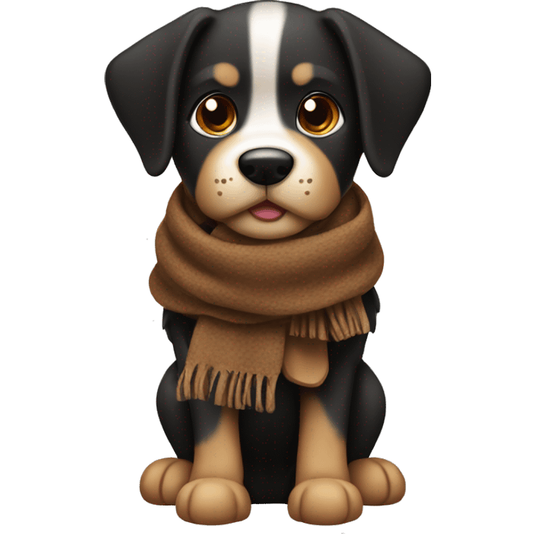 Dog black and brown with a scarf emoji