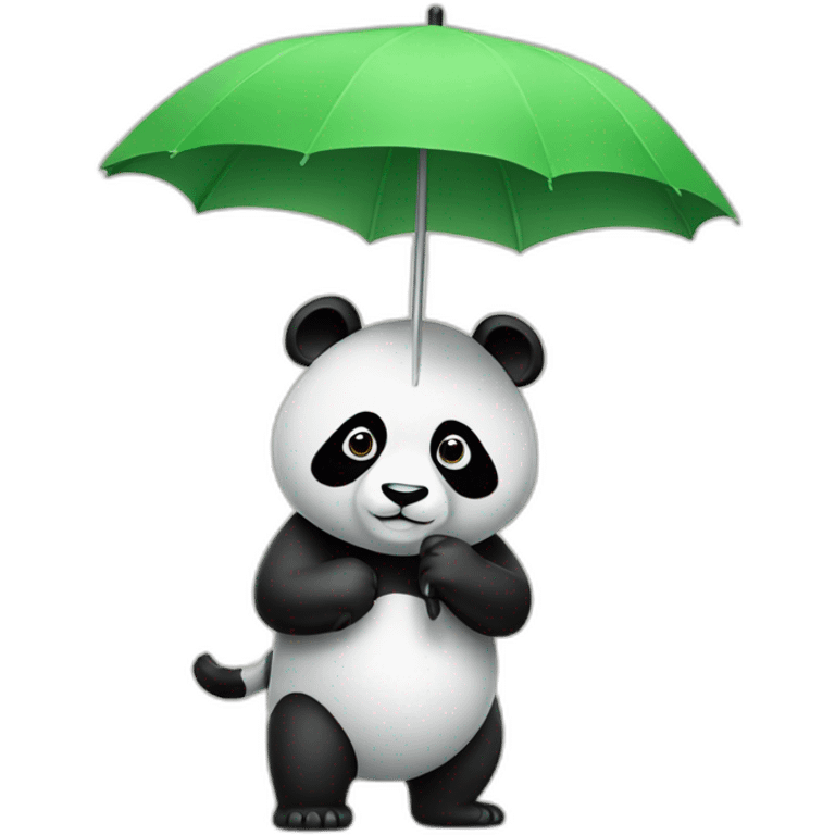 panda with an umbrella emoji