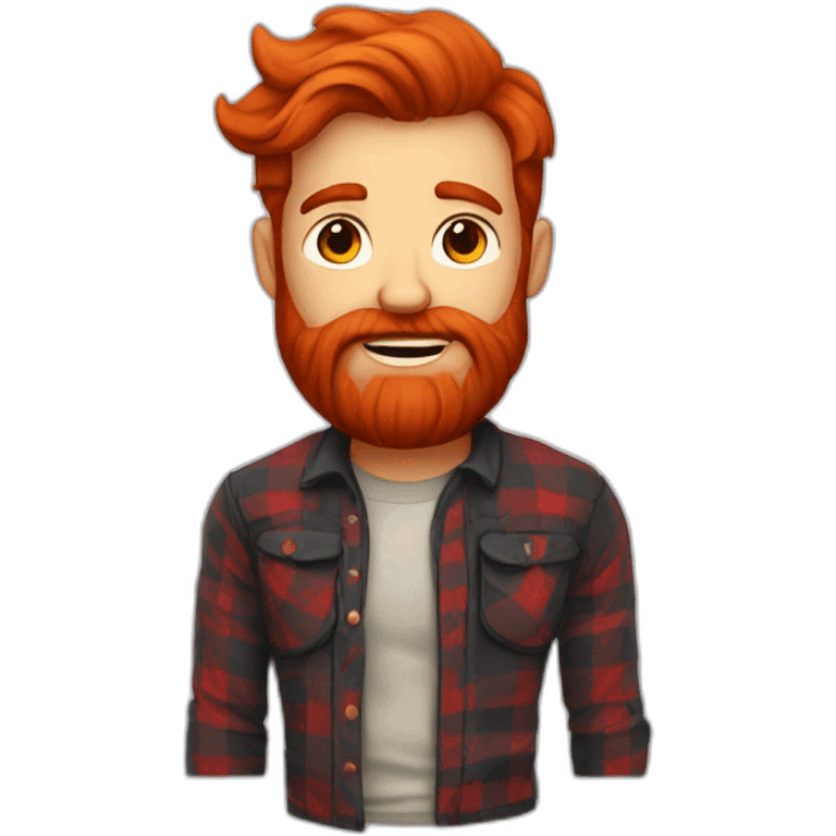 cool red bearded guy in plaid emoji