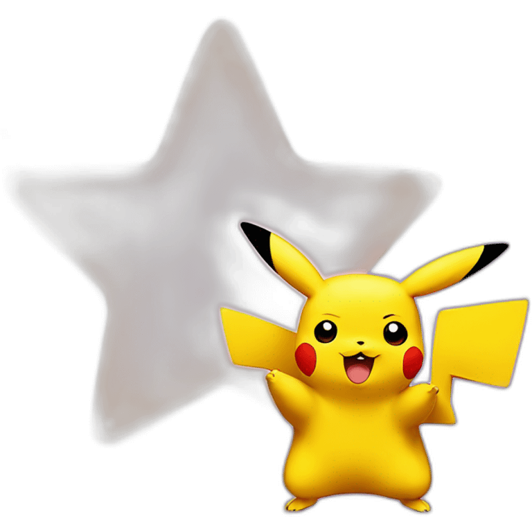 Pikachu with a star emoji