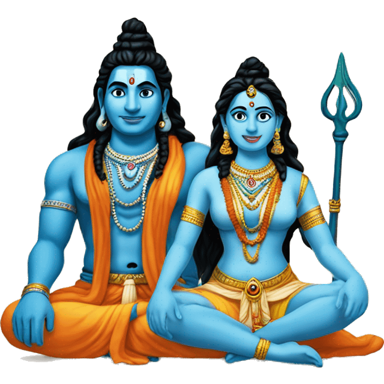 Sitting lord shiva and parvathi emoji