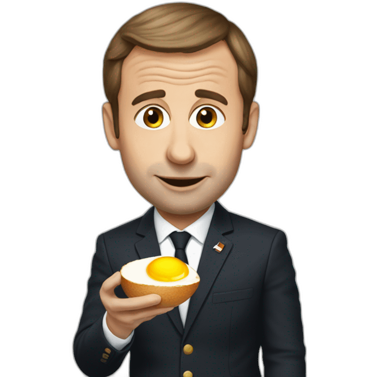 macron eat egg  emoji