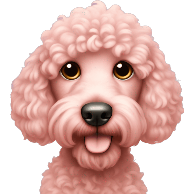 Baby Pink spoodle with poodle nose emoji