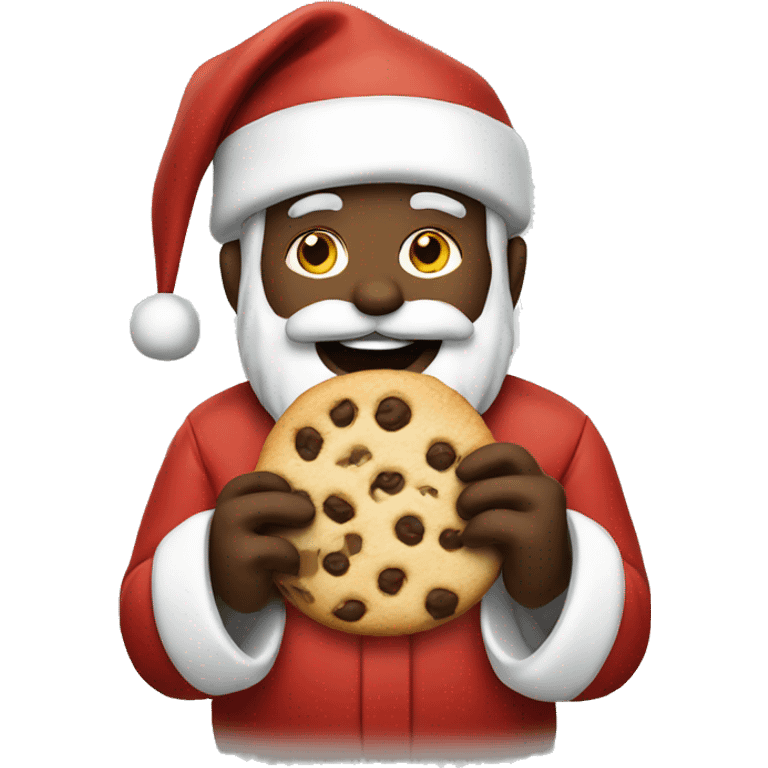 Santa eating cookies emoji