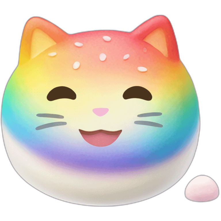 rainbow rice cake mochi cat emoji