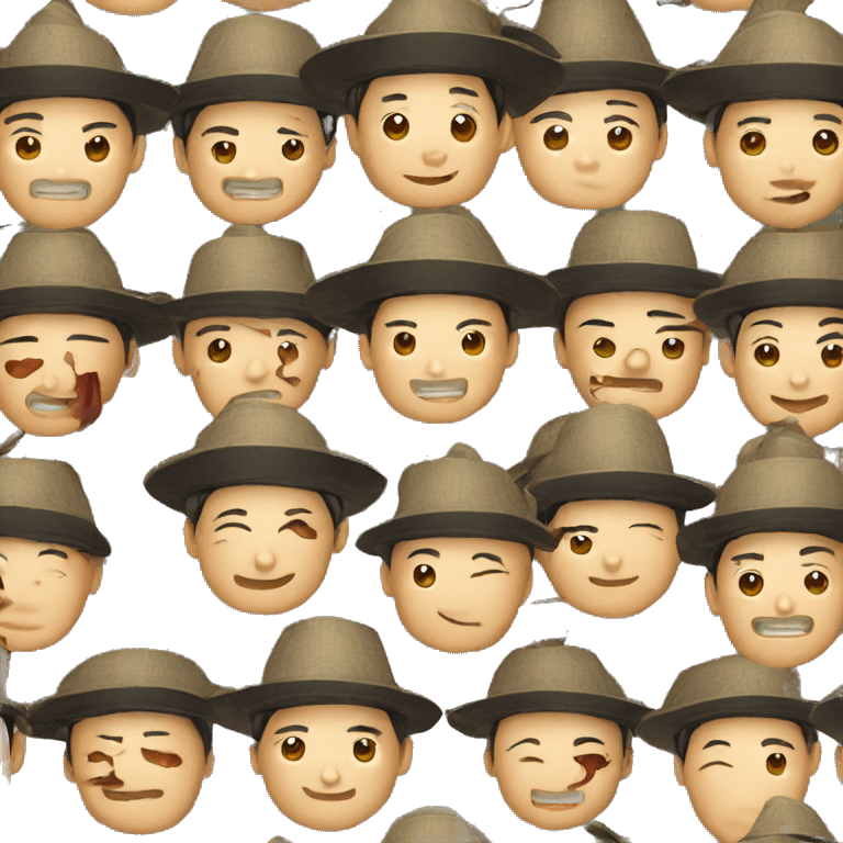 Chinese people with Chinese hat emoji