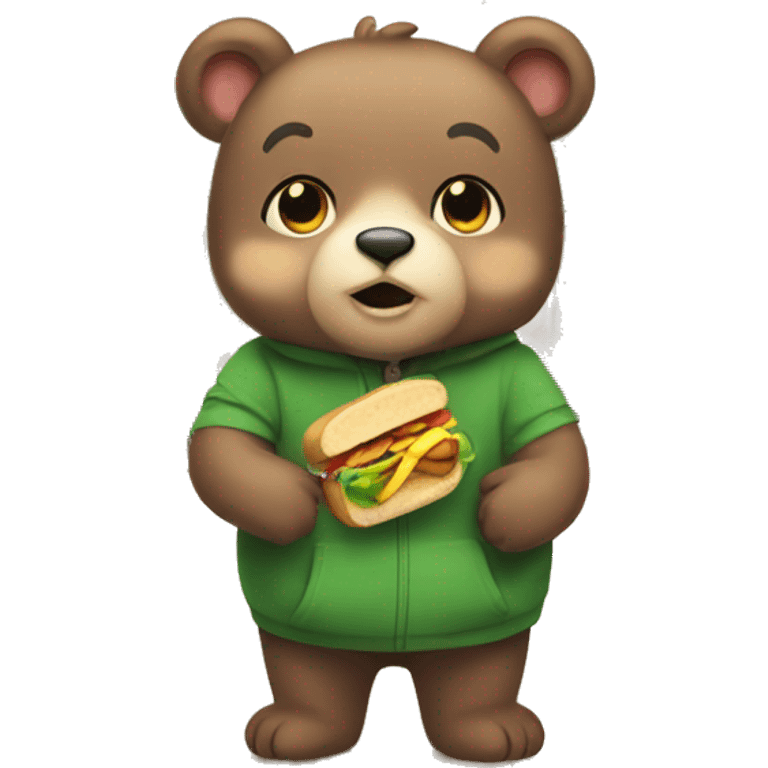 Pretty cute bear with subway  emoji