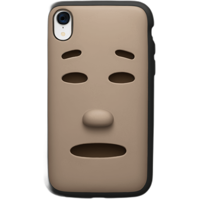 An iPhone black with clay cover emoji