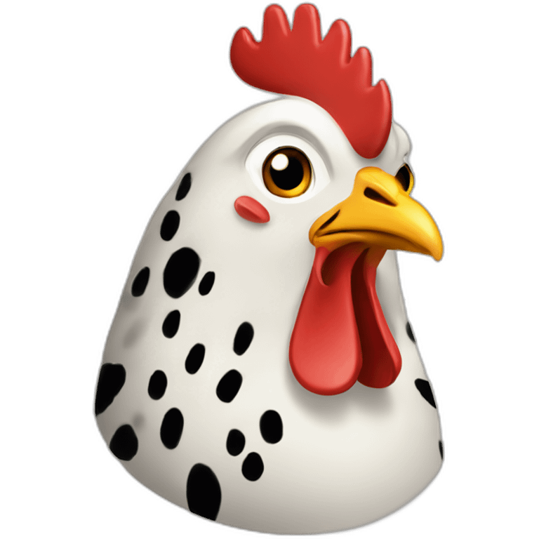 Spotted chicken emoji