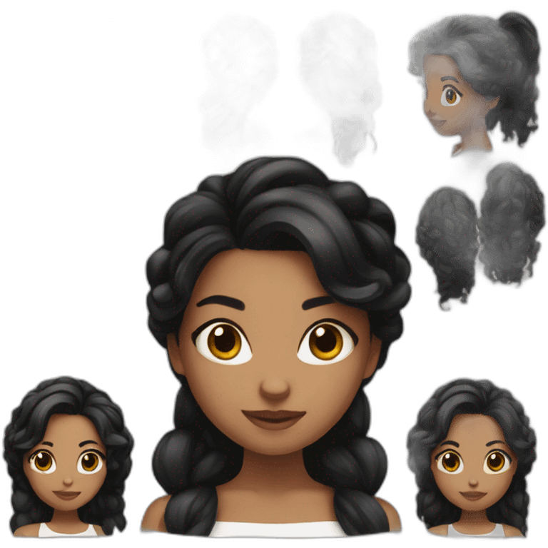 Mix girl curaçao black hair emoji