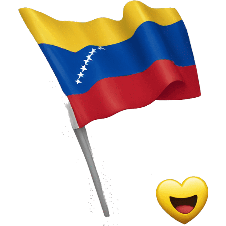 bandera de venezuela y colombia dentro de corazón emoji