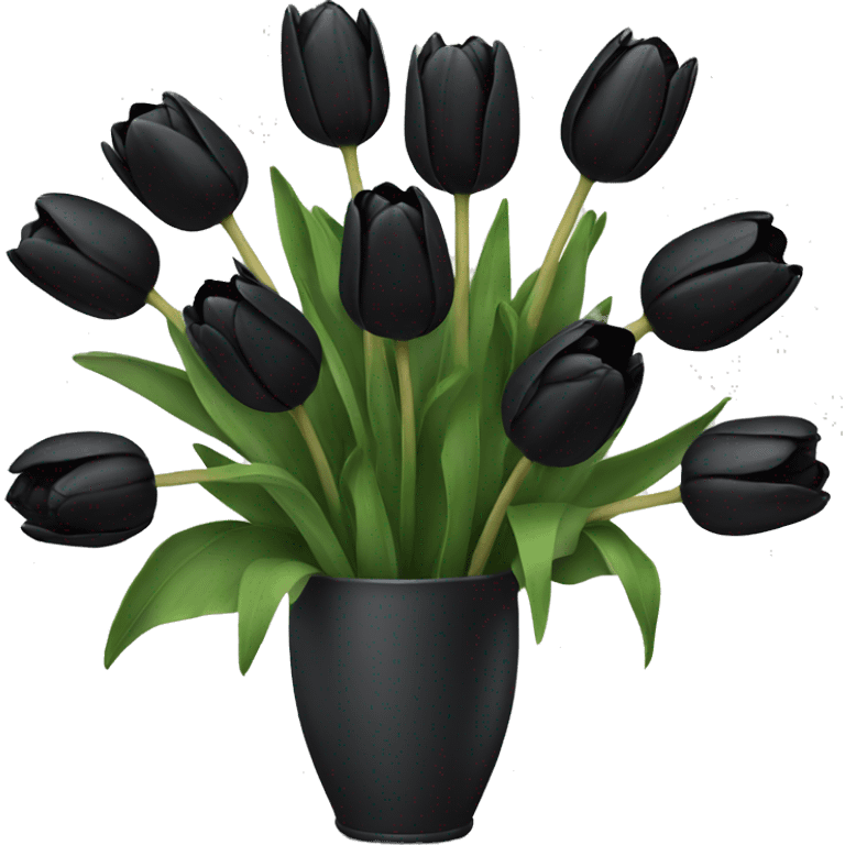 Bouquet of black tulips  emoji