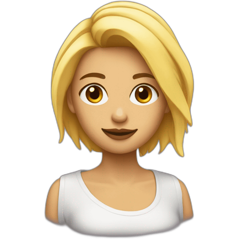 Chica pelo rubia corto emoji