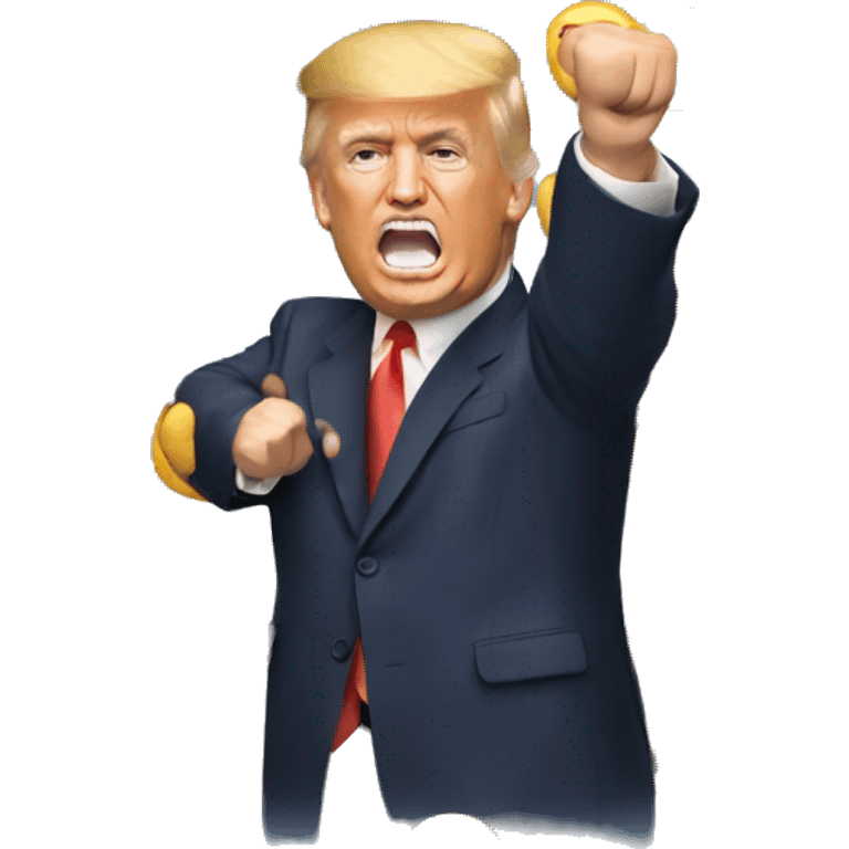 Trump holding up number 1 emoji