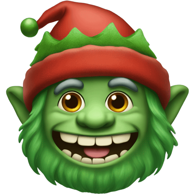 green and red christmas troll emoji