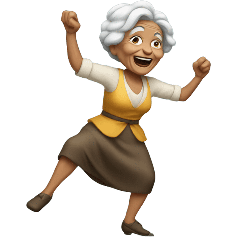 Dancing old woman  emoji