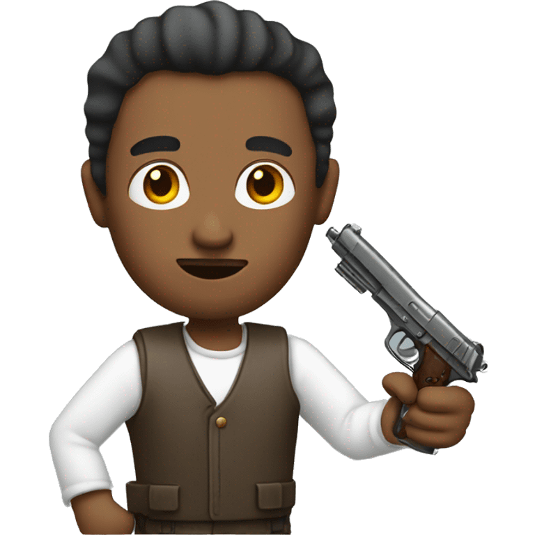 Man with tiny gun emoji