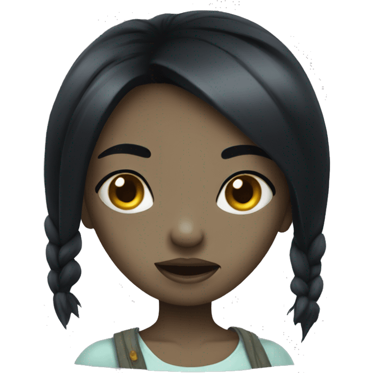 Zumbi girl, black hair emoji