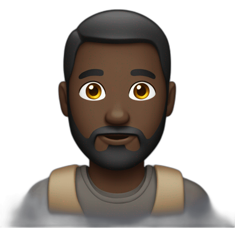 guy with dark skin with beard emoji