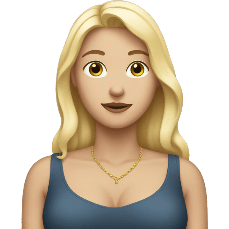 a blonde white person putting her hand on her chest emoji