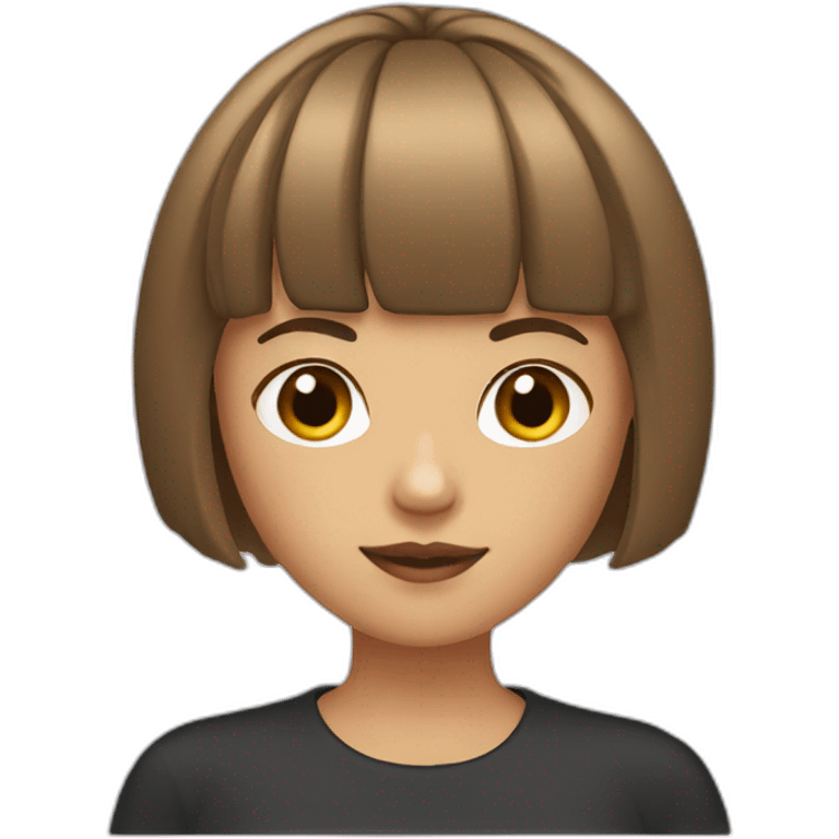 girl with bangs and bob hair in a bob emoji