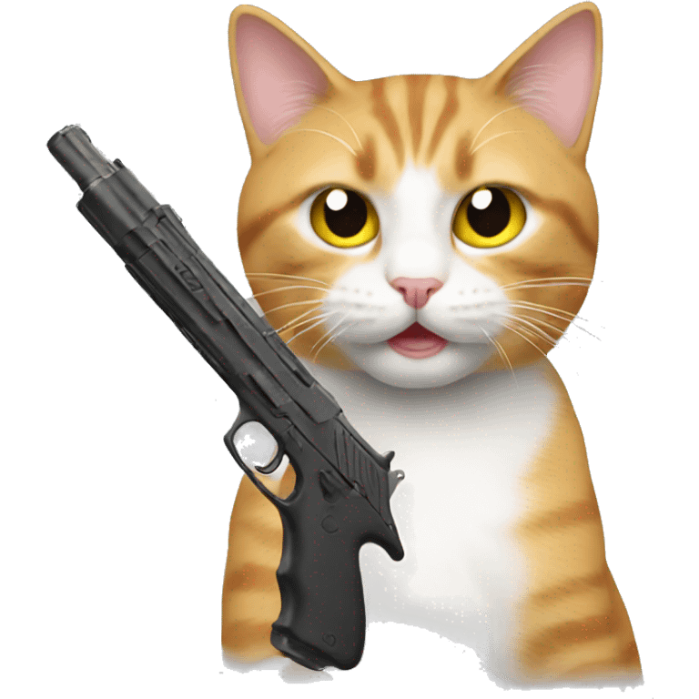 Cat with gun emoji