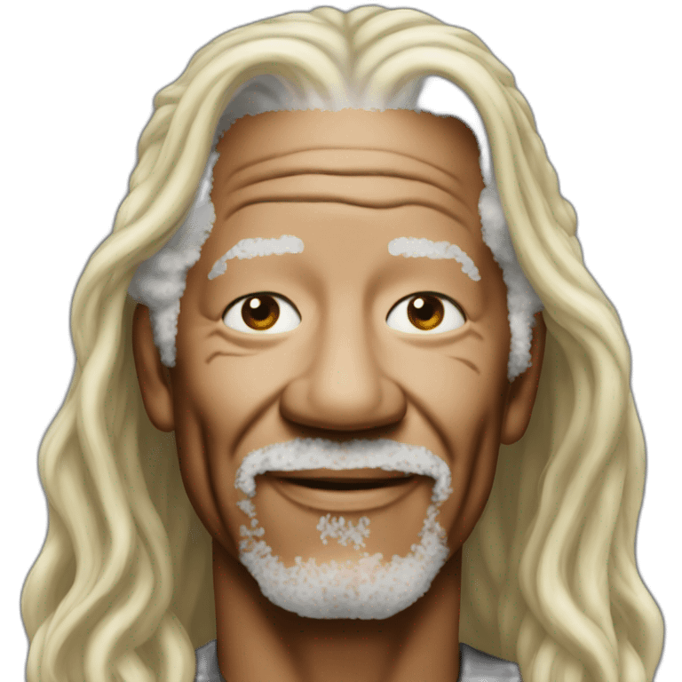 Blond long hair Morgan Freeman emoji