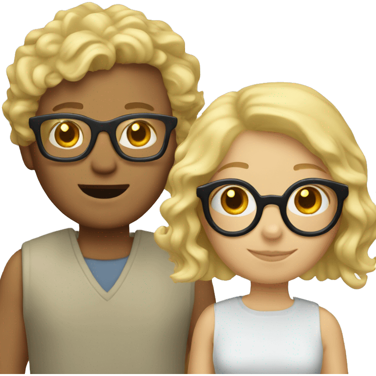 Short wavy blonde hair and glasses guy emoji