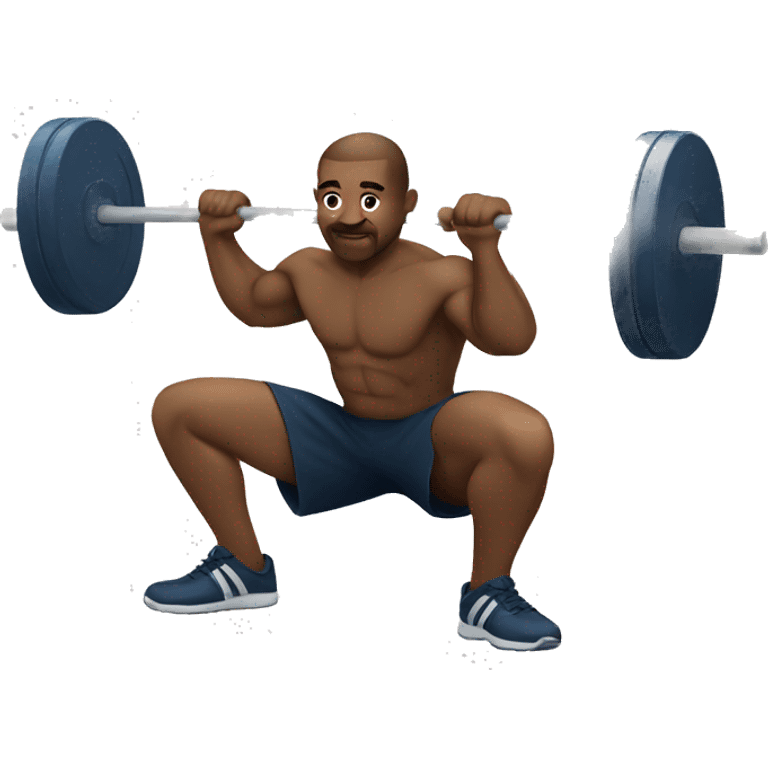 a man doing squat (sport) emoji