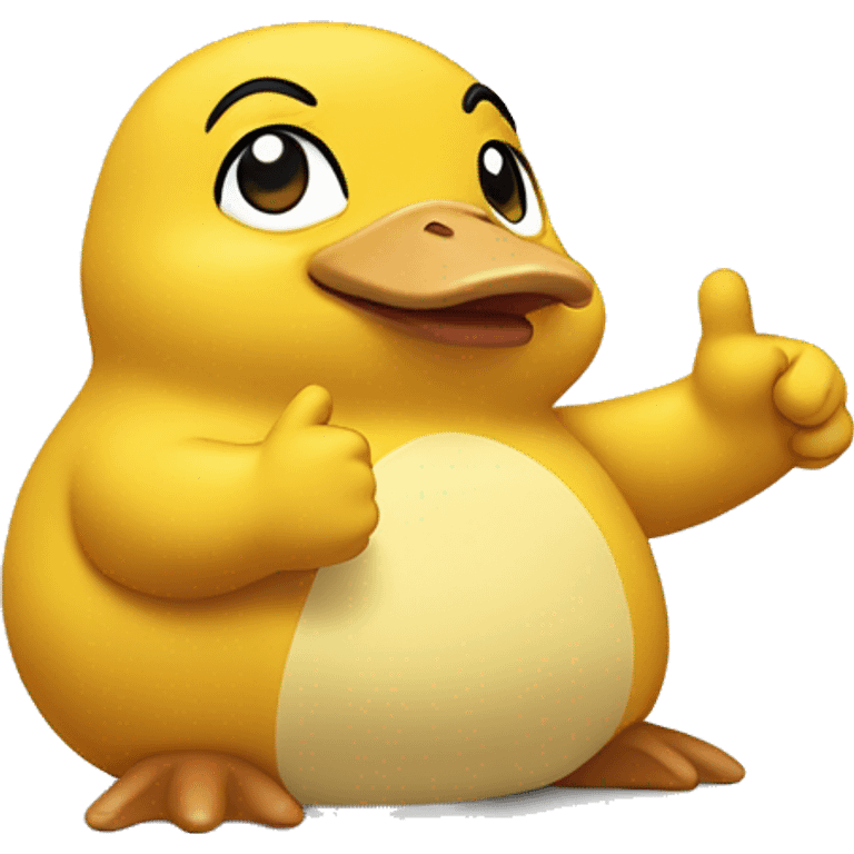 psyduck with a thumb up emoji