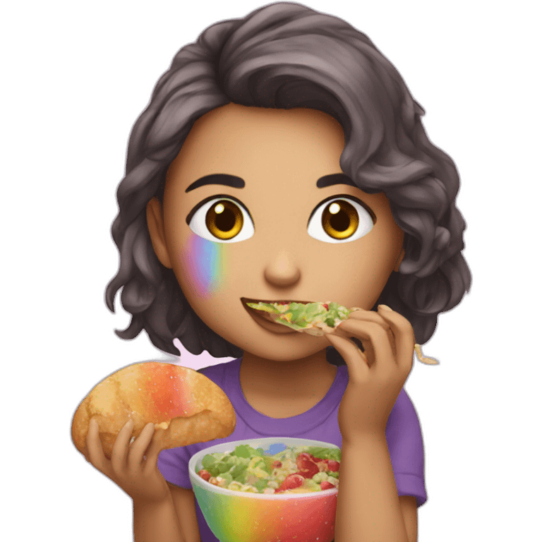 keira eats rainbowa emoji