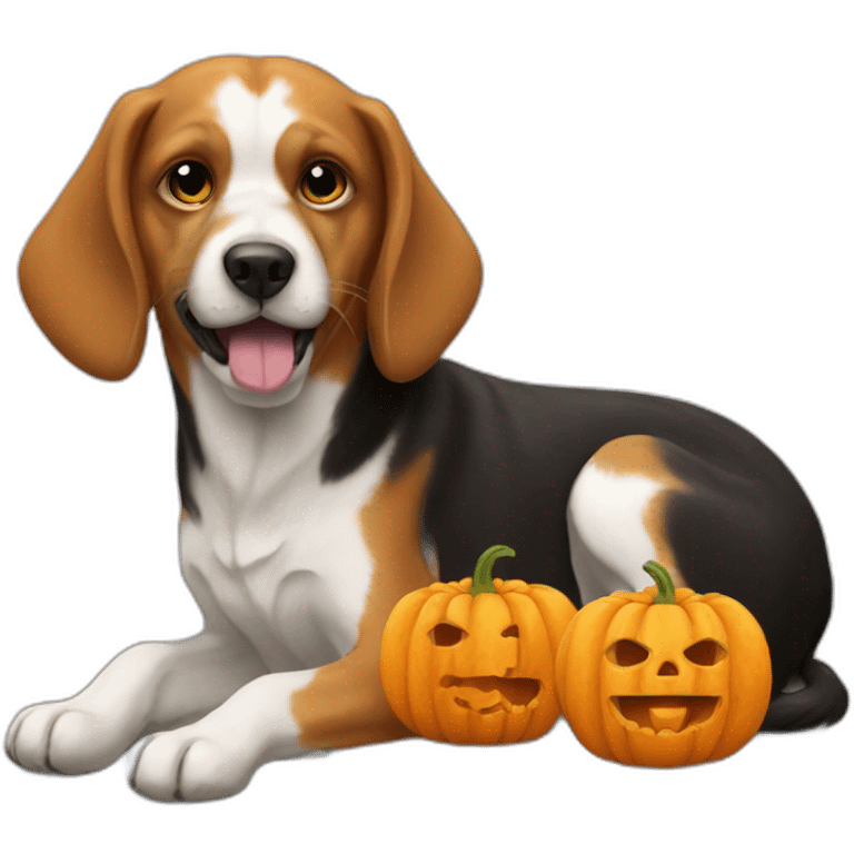 Dog-eating-a-pumpkin-for-Halloween emoji