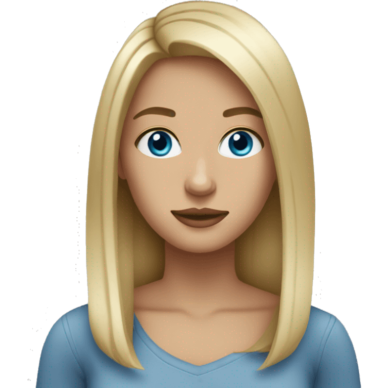 Dirty blonde girl blue eyes straight hair emoji