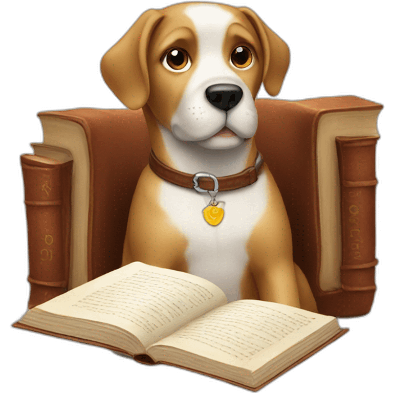 Dog with a book emoji