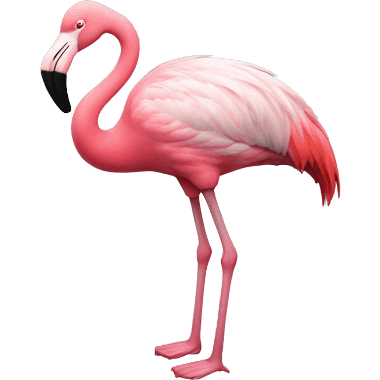 A flamingo wearing boots emoji