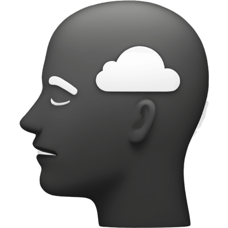 thinking head logo monochrome emoji